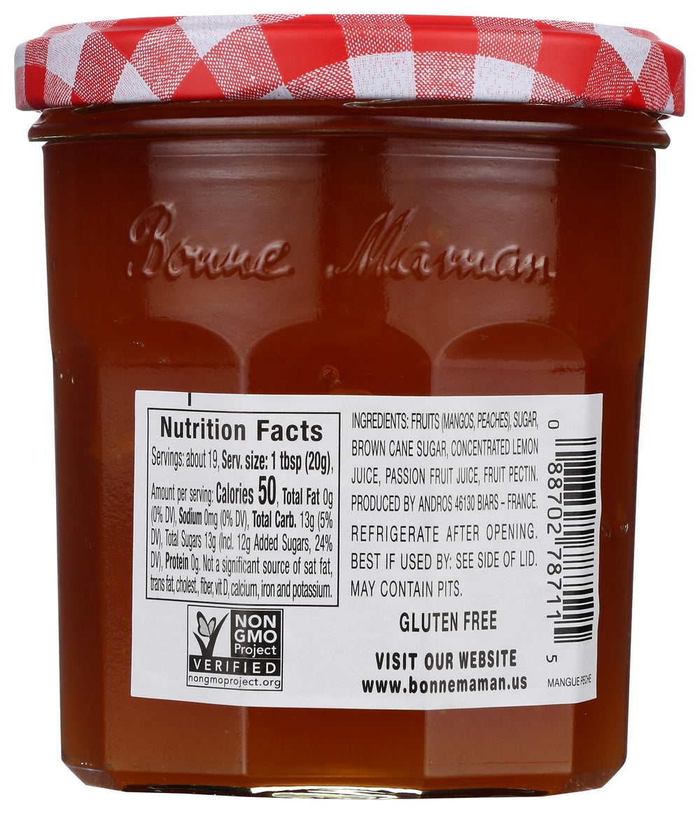 Bonne Maman etiqueta en primer plano destacando ingredientes simples