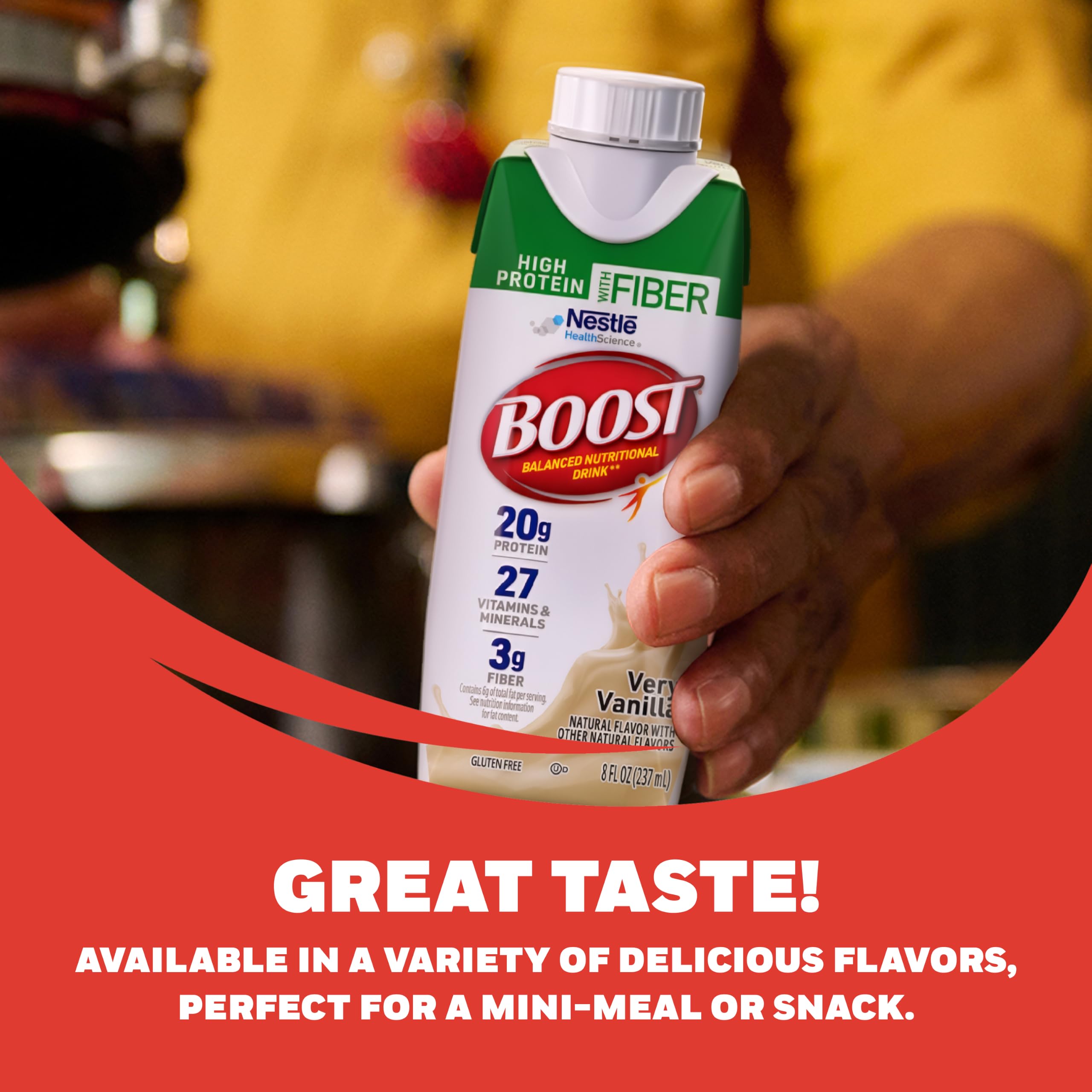 BOOST batido servido en vaso listo para beber y aportar energía