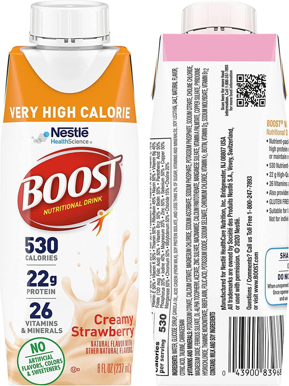 BOOST botella en mano para comparar tamaño y facilidad de consumo