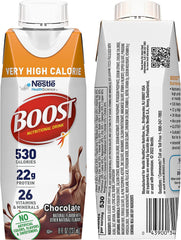 BOOST etiqueta nutricional visible con información de calorías y proteínas