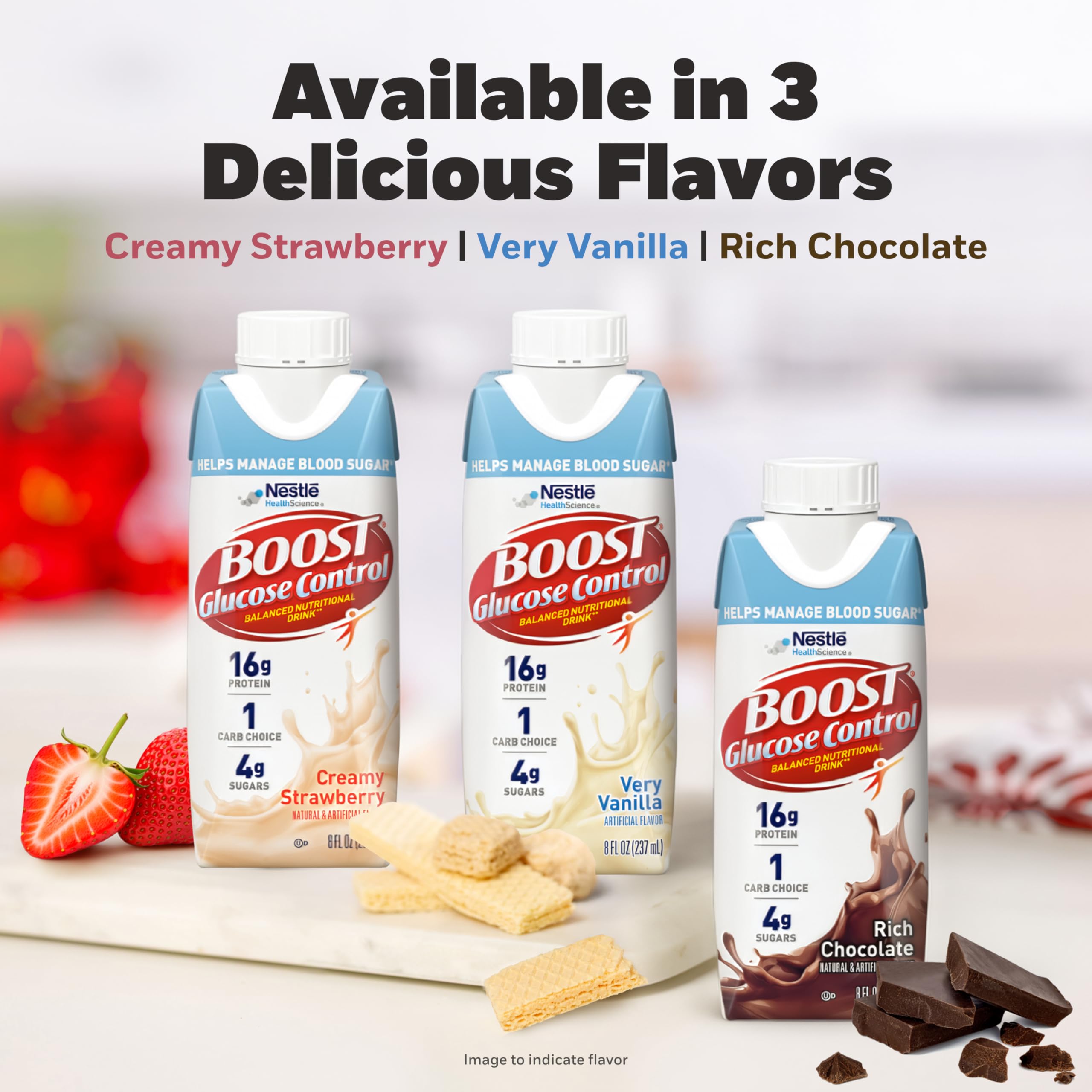 BOOST bebida en mesa de desayuno, opción nutritiva y rápida