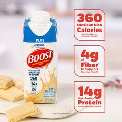 BOOST primer plano de textura cremosa de la bebida, sabor al paladar