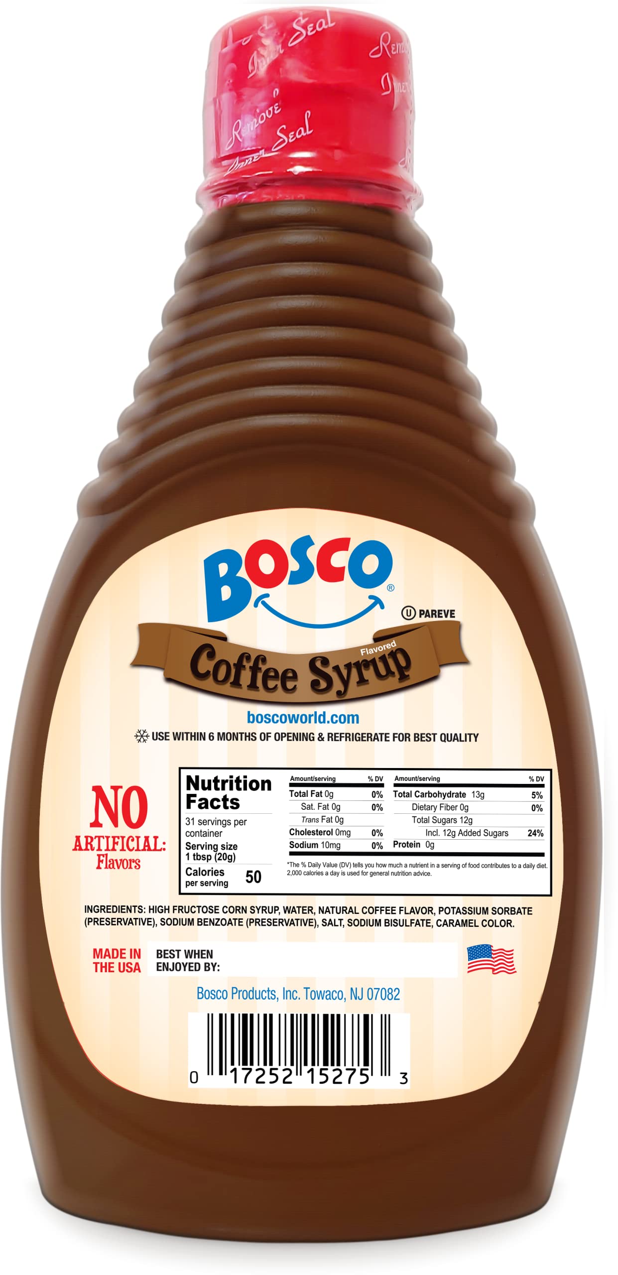 Bosco detalle de textura viscosa del jarabe de café para mezclar fácilmente