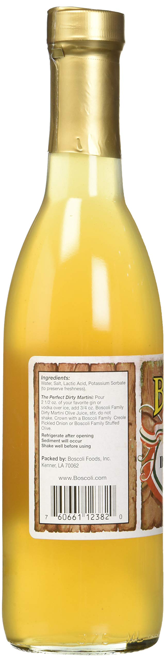 Boscoli Family botella en mano para comparar escala y capacidad de 12.7 oz