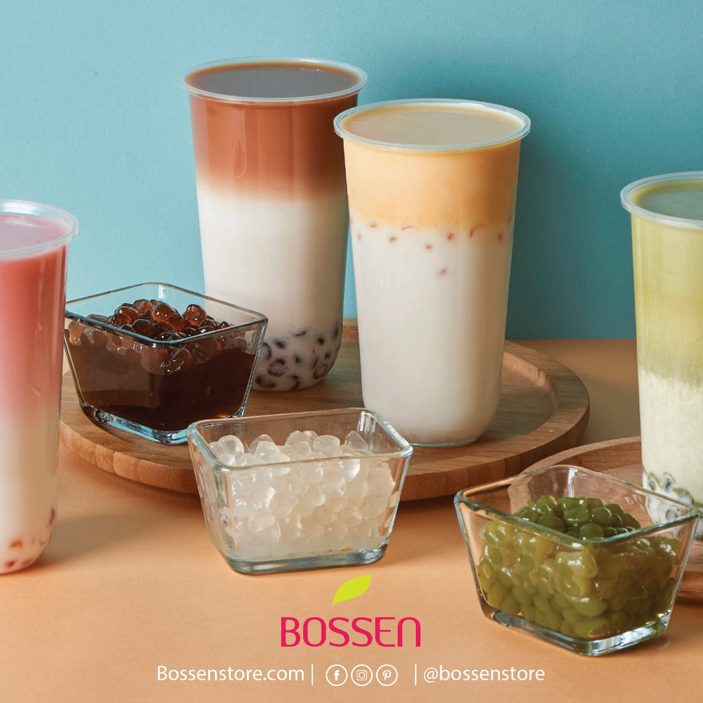 Bossen perlas comparadas con una cuchara para mostrar tamaño y proporción