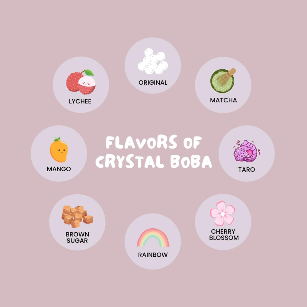 Bossen Crystal Boba como topping sobre helado, añade textura y dulzor