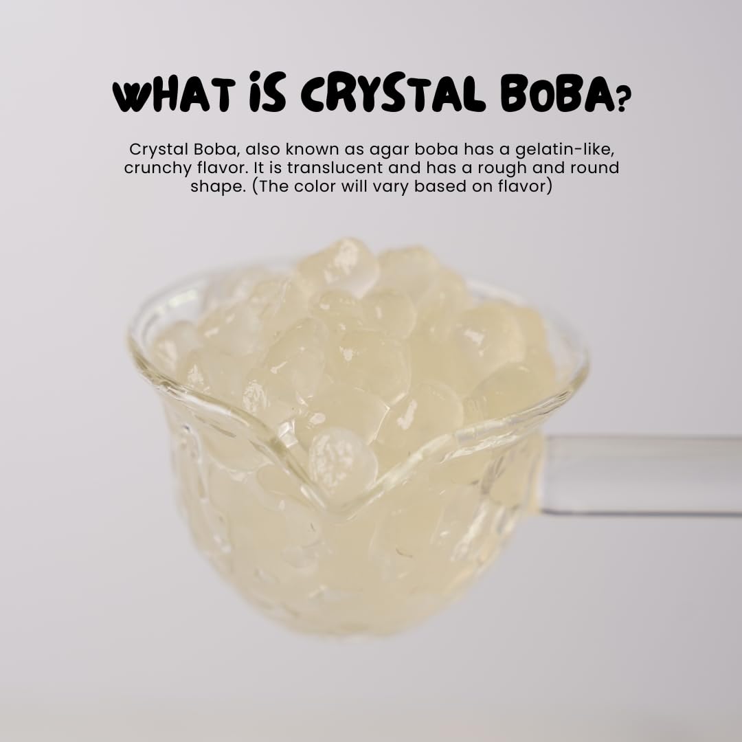 Bossen Crystal Boba servida en un vaso de bubble tea, mejora la experiencia de la bebida