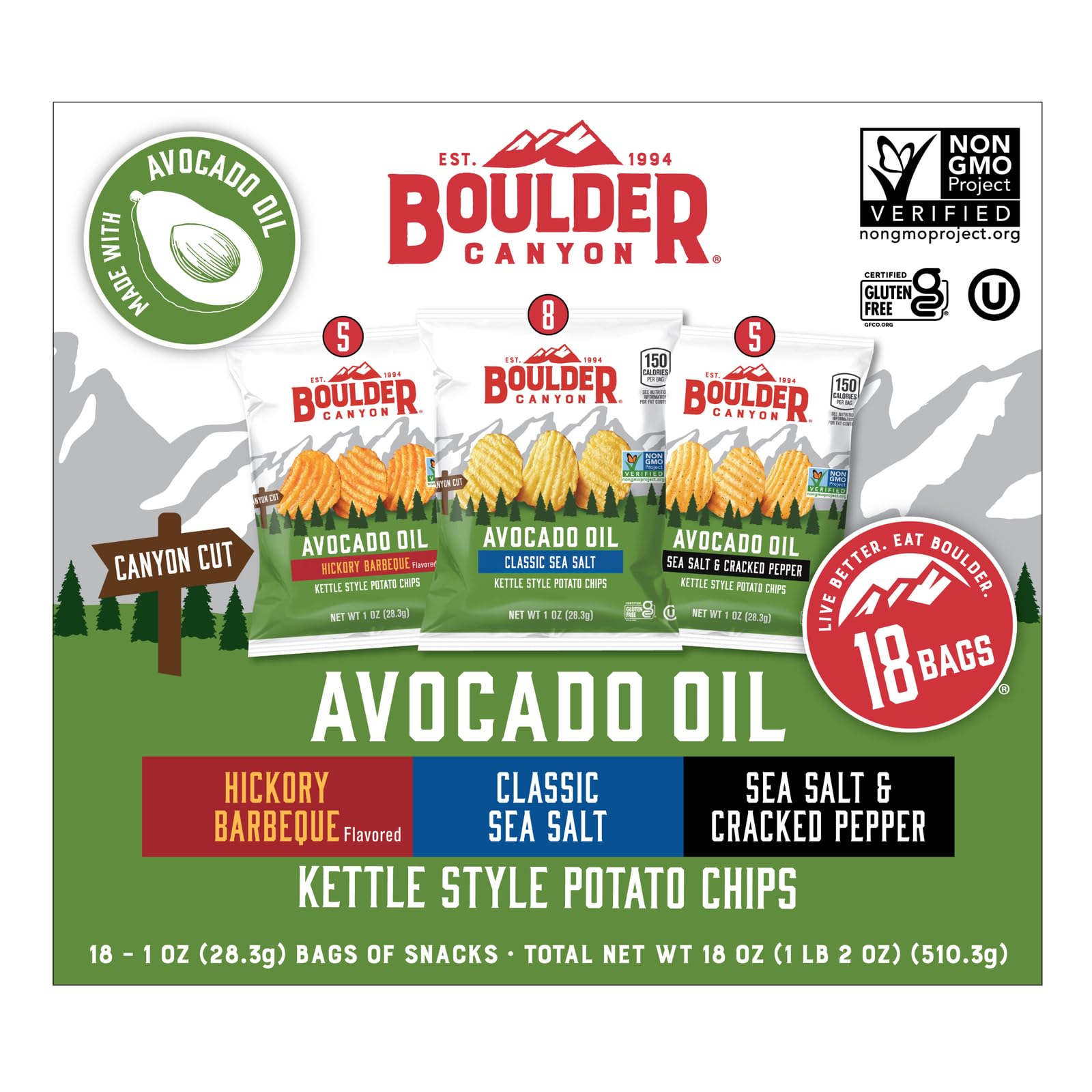 Boulder Canyon bolsa Sea Salt & Cracked Pepper con aroma picante