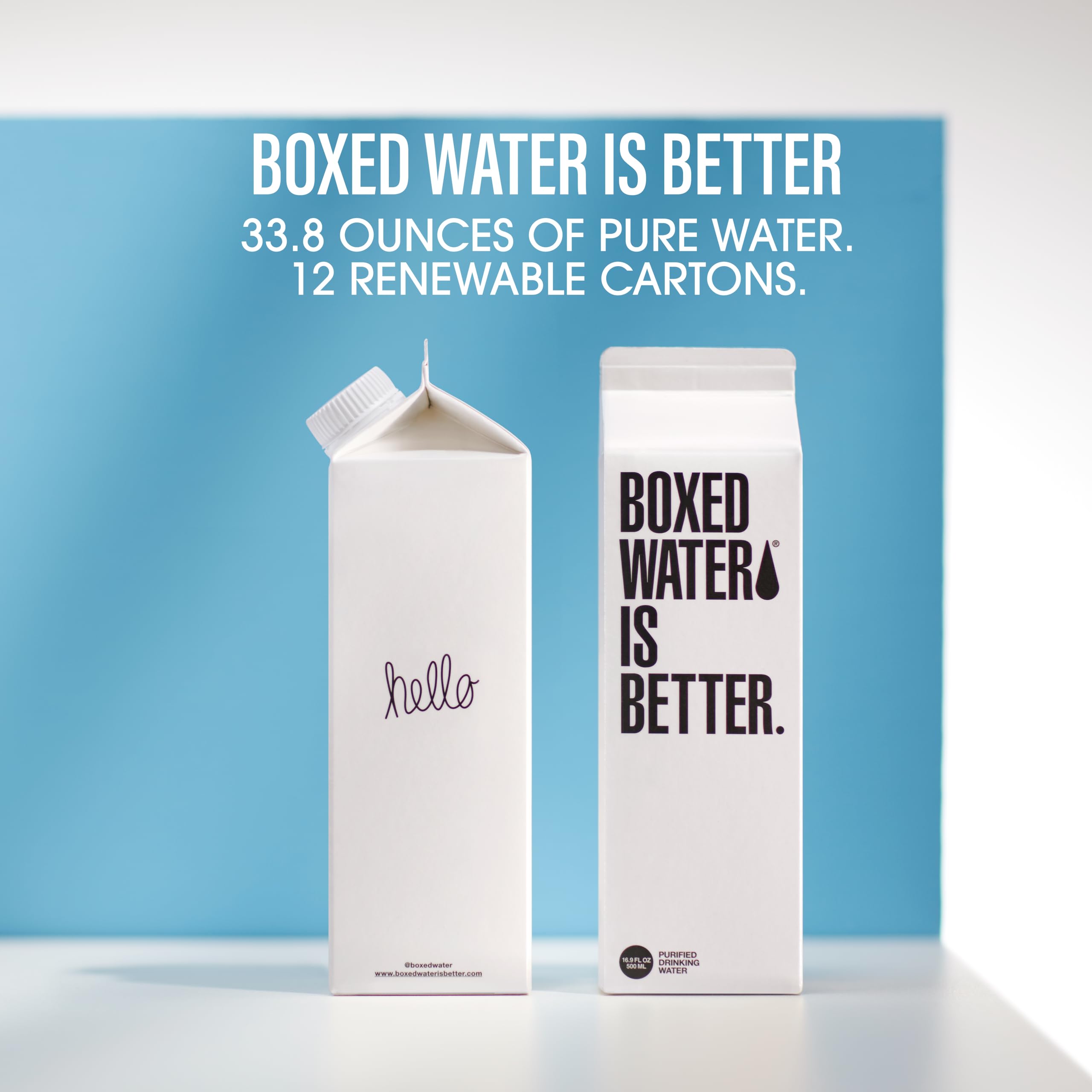 BOXED WATER IS BETTER primer plano de la tapa bioplástica que facilita reciclaje seguro