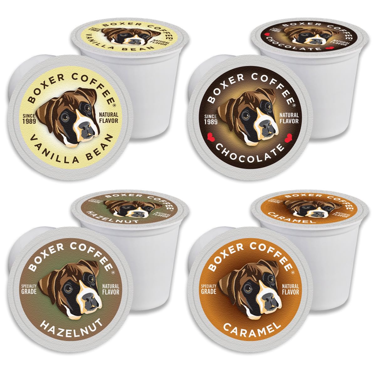 Boxer Coffee empaque frontal del surtido Cozy Classics mostrando variedad y ahorro