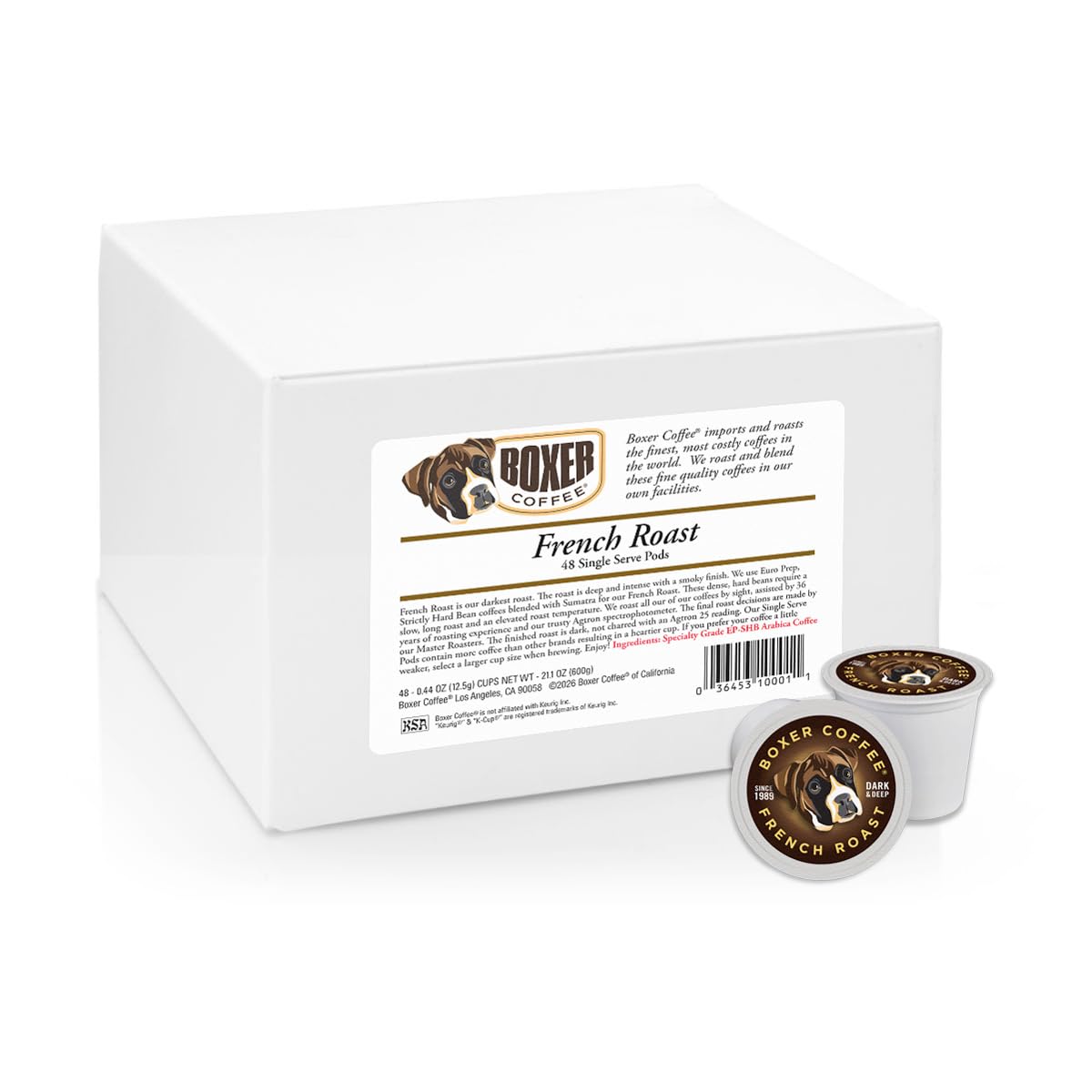 Boxer Coffee primer plano del café molido en cápsula destaca aroma intenso