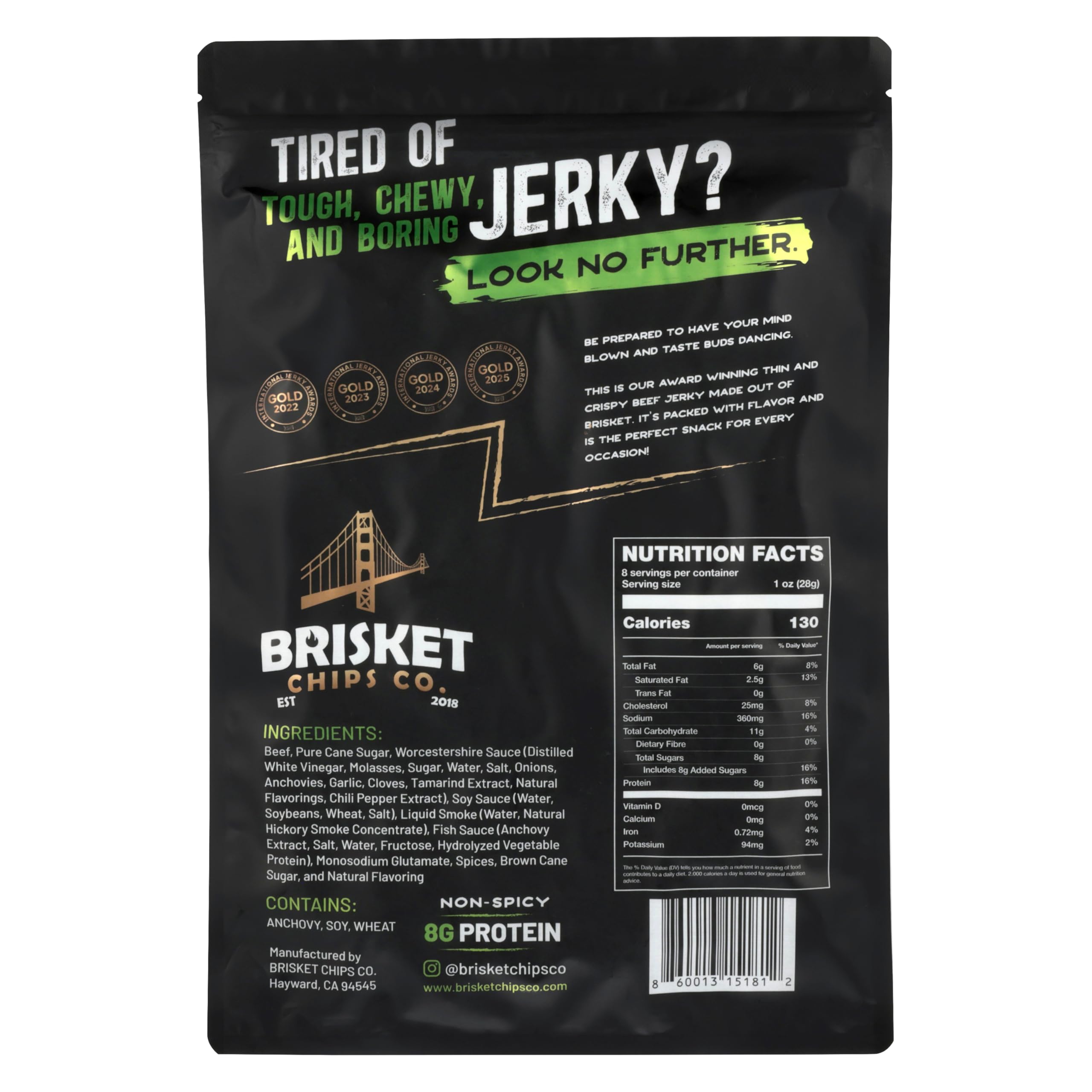 Brisket Chips Co primer plano de textura crujiente de las láminas para disfrutar proteína