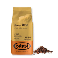 Bristot empaque frontal mostrando 1 kg y beneficios para espresso cremoso
