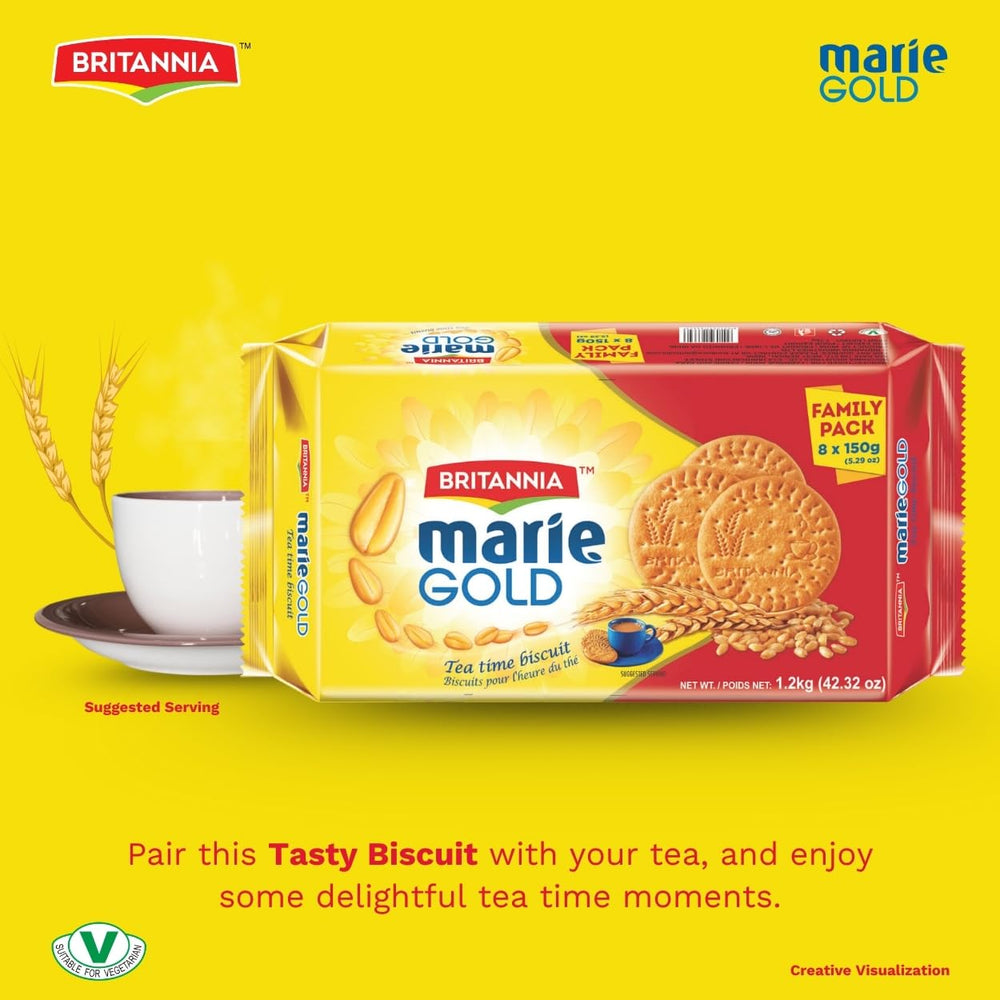 Britannia galletas servidas junto a una taza de té para acompañar la merienda