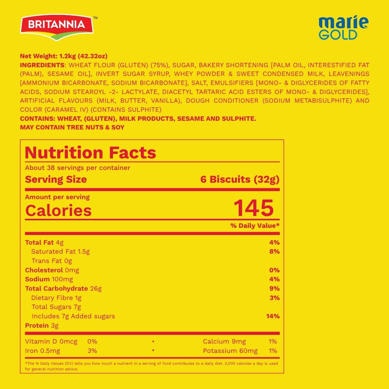 Britannia paquetes individuales de Marie Gold para conservar frescura y llevar