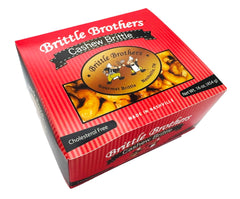 Brittle Brothers caja frontal mostrando presentación premium y conveniencia