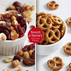 Broadway Basketeers caja abierta mostrando todos los snacks frescos