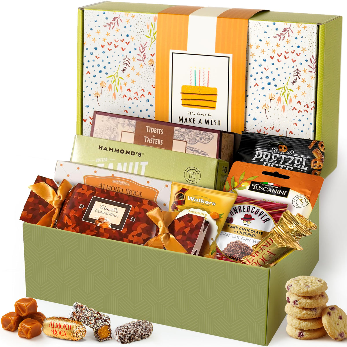 Broadway Basketeers caja frontal mostrando presentación elegante y variedad