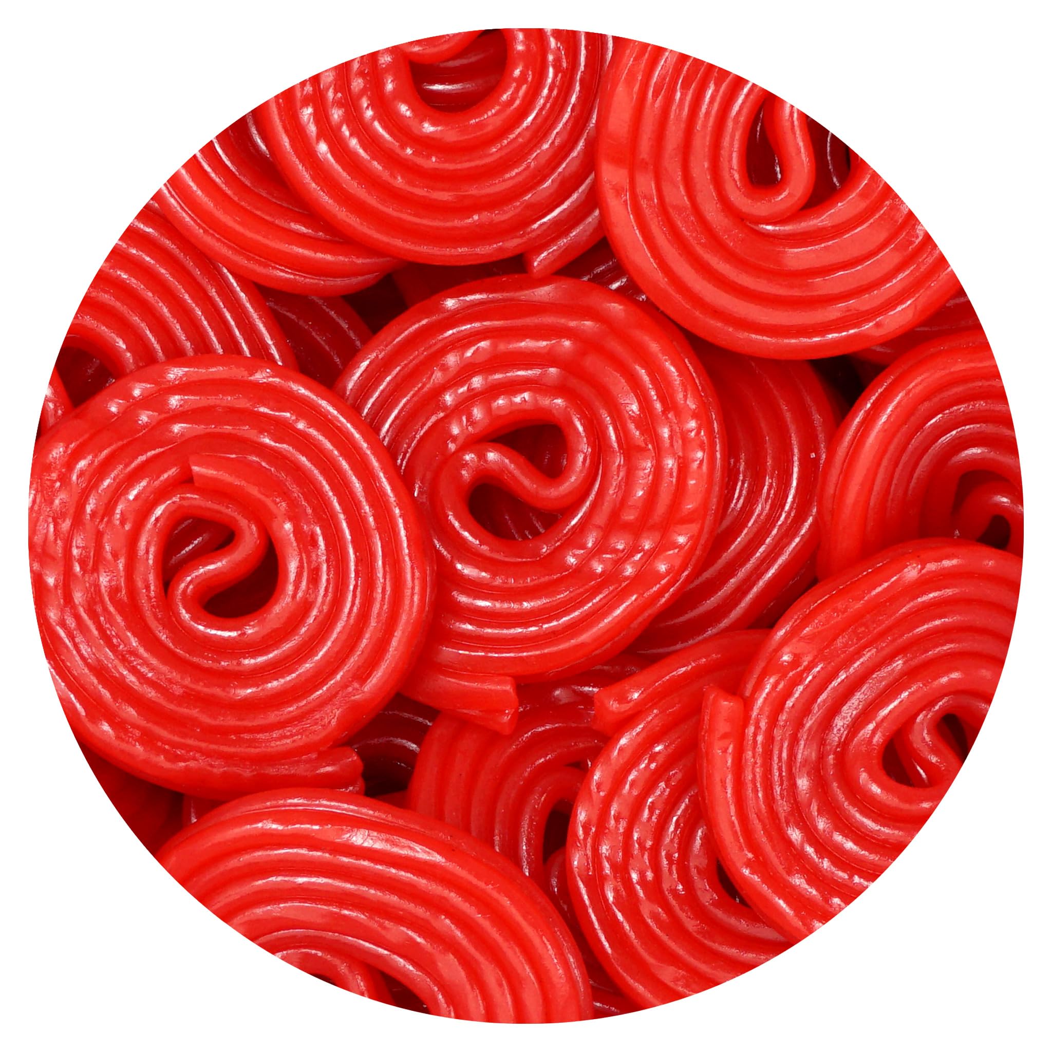 THE HAMPTON CANDY COMPANY bolsa frontal mostrando Broadway Strawberry Wheels y cantidad