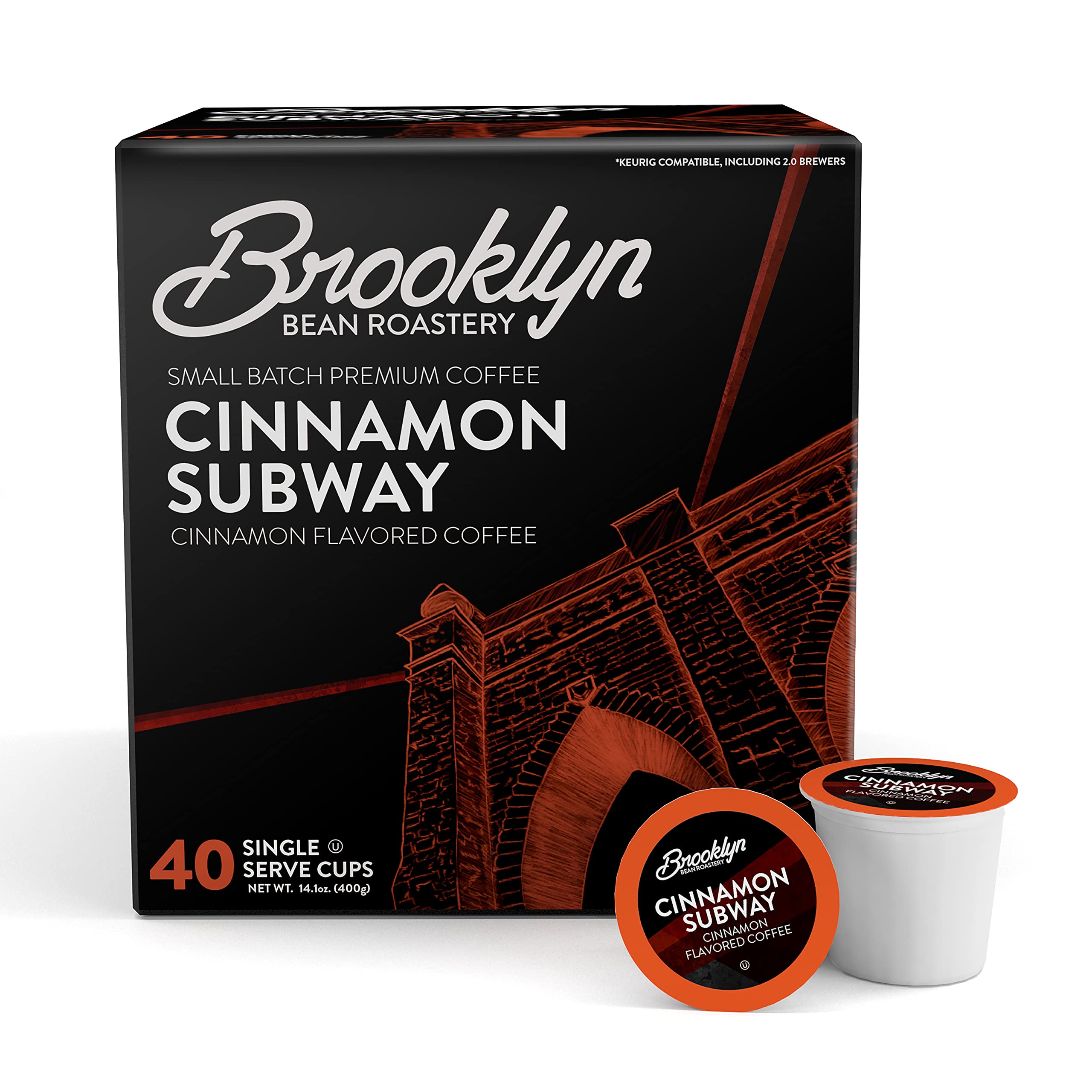 Brooklyn Beans embalaje frontal mostrando 40 cápsulas y marca, conveniencia inmediata