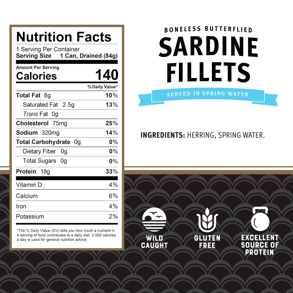 Brunswick sardinas sobre tostada listas para consumo nutritivo