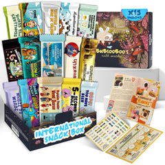 Bubsooboo's caja abierta con 12 snacks sorpresa y diversión visual