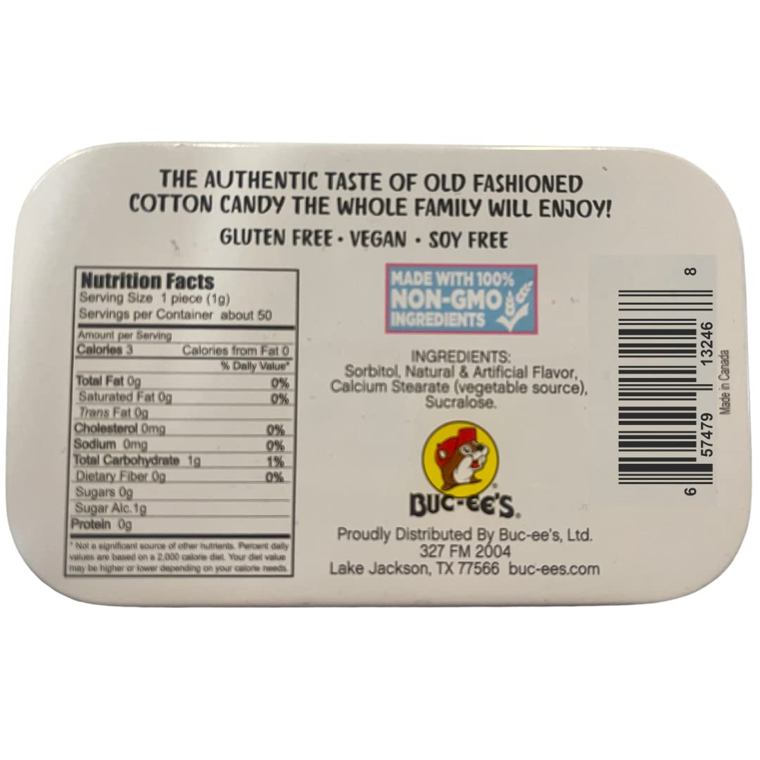 Buc-ee's primer plano de menta mostrando textura y tamaño fácil de consumir