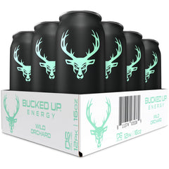 Bucked Up lata frontal Wild Orchard mostrando diseño y sabor