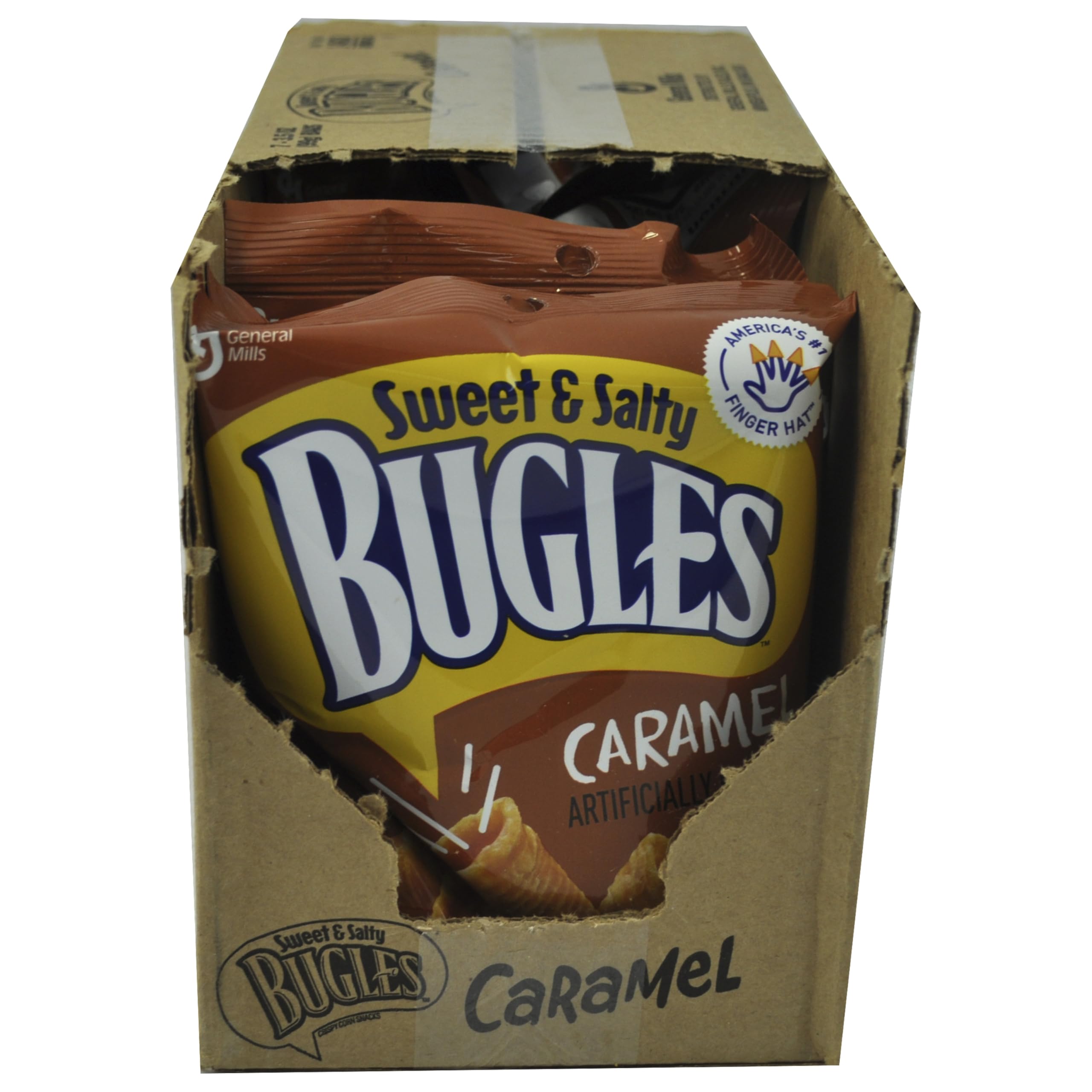 Bugles junto a regla para comparar tamaño y porción práctica