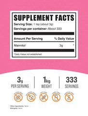 BulkSupplements detalle de textura granulada de Mannitol útil para horneado