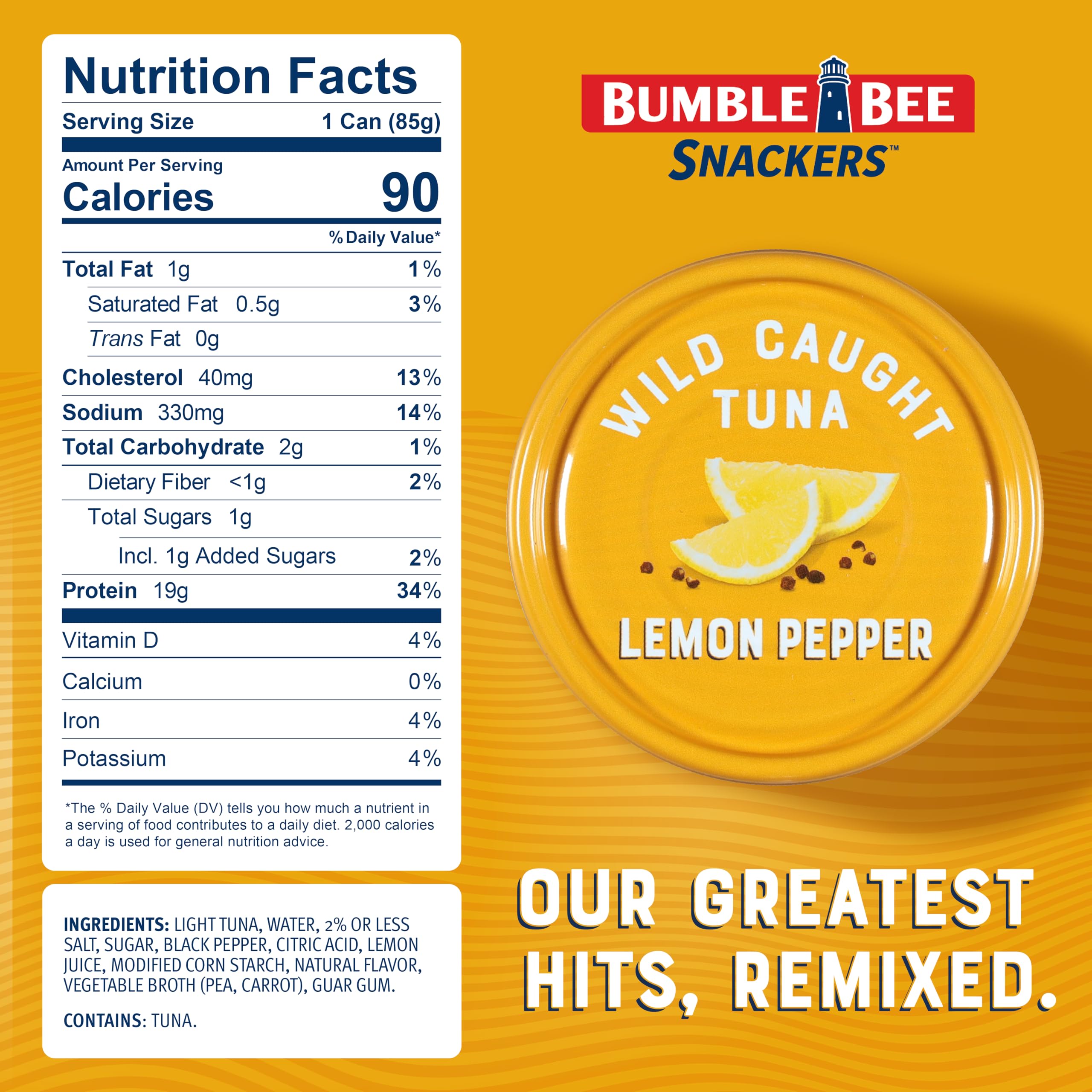 Bumble Bee primer plano textura del atún Lemon Pepper apetitoso