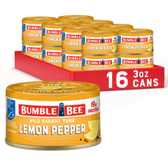 Bumble Bee lata frontal Lemon Pepper muestra diseño y conveniencia