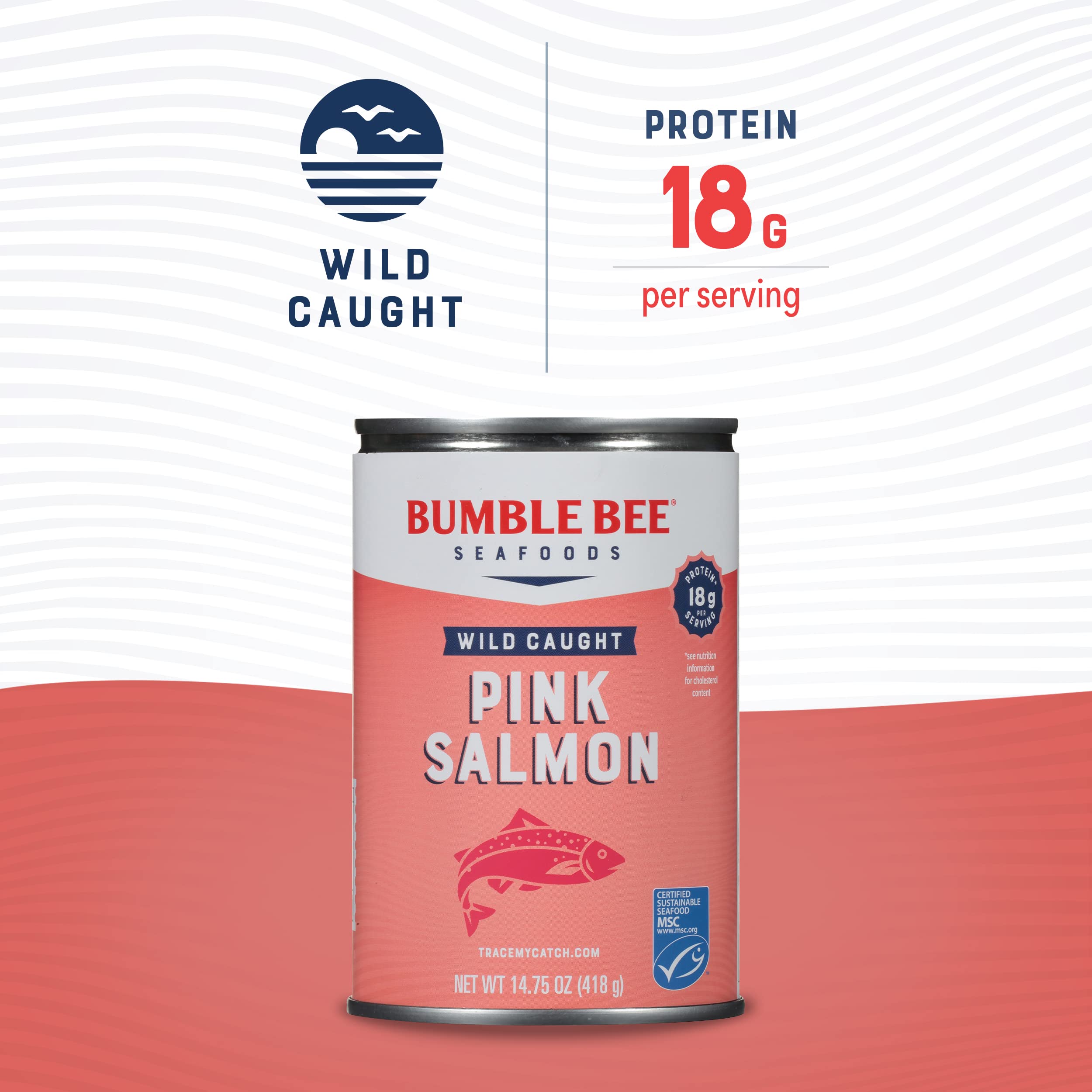 Bumble Bee primer plano de trozos de salmón con piel y huesos, textura apetecible