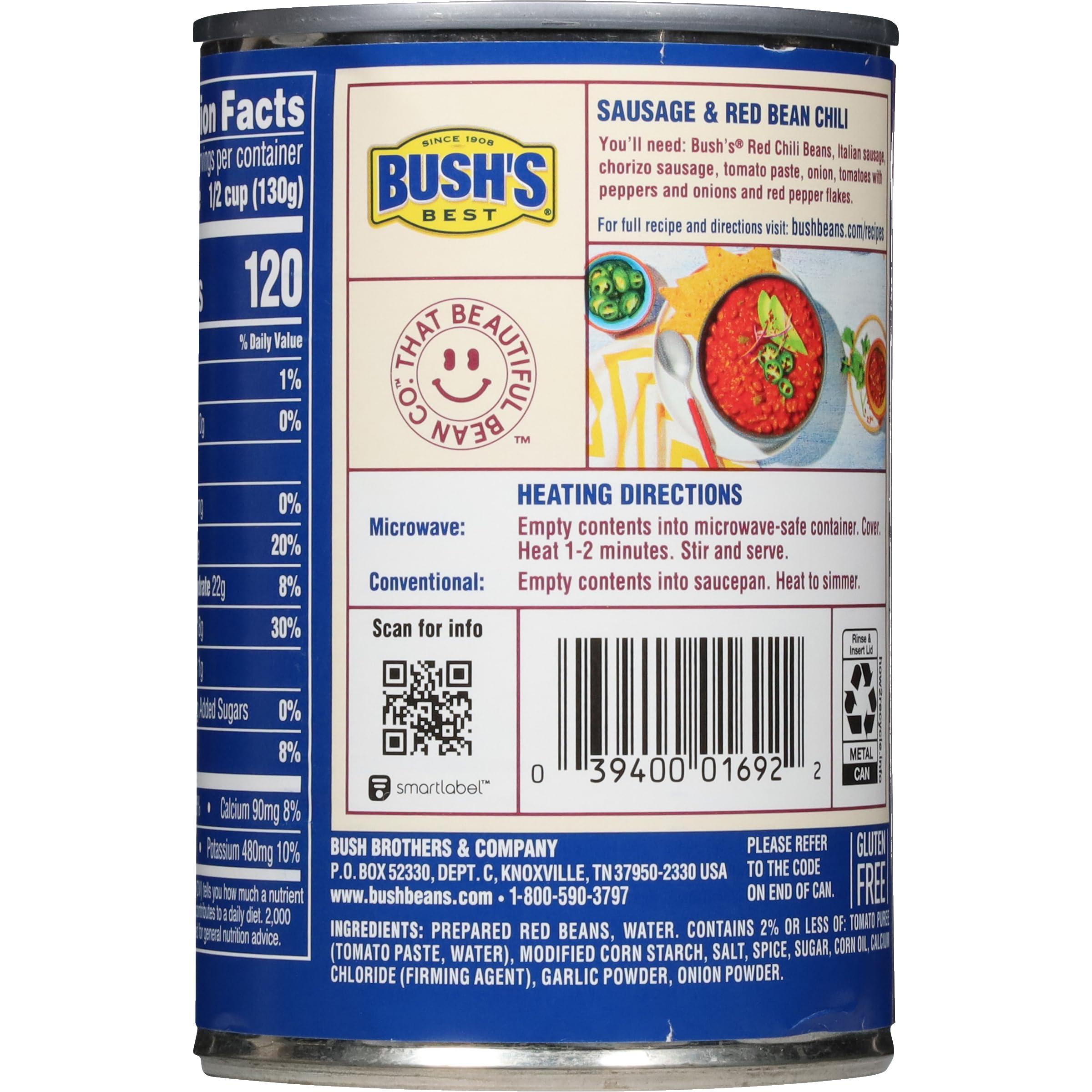Bush's Best varias latas en despensa organizada para comidas rápidas
