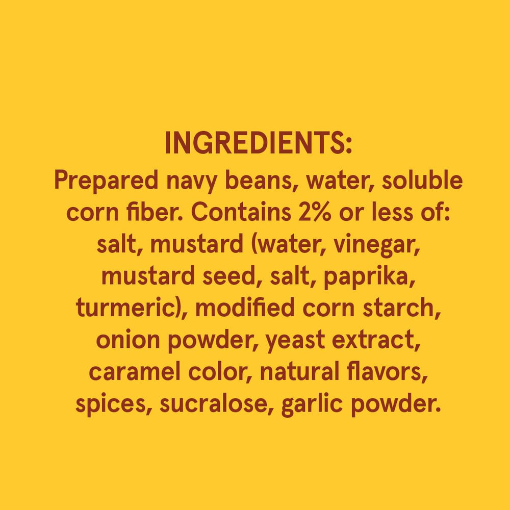 Bush's Best primer plano de ingredientes en etiqueta, sin gluten y sin lácteos