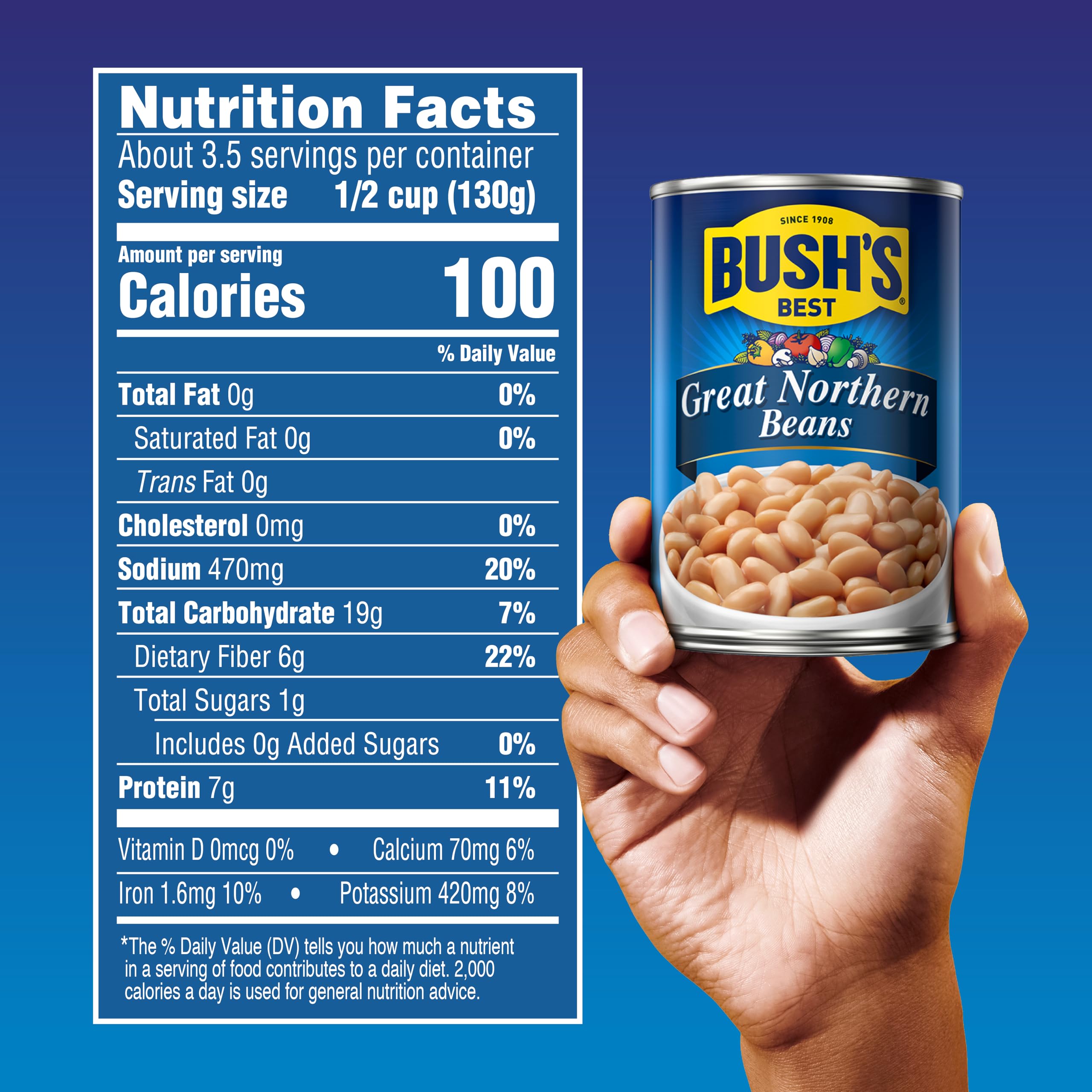 Bush's Best grano en primer plano mostrando textura y calidad para cocinar