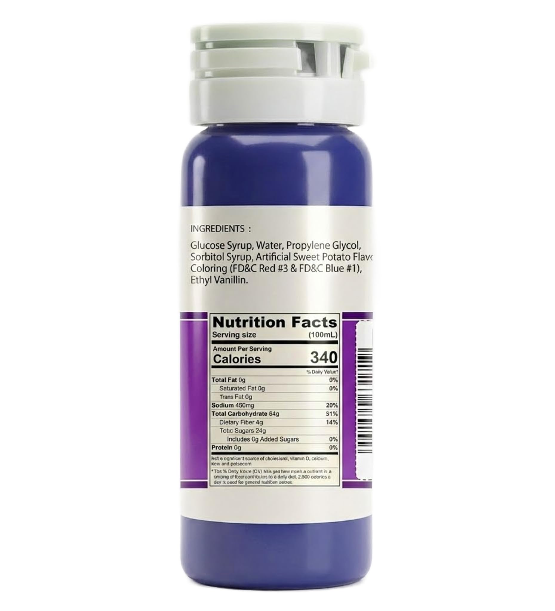Butterfly Ube etiqueta en primer plano con instrucciones y beneficio de sabor