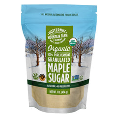 Butternut Mountain Farm frente del embalaje mostrando la marca y beneficios