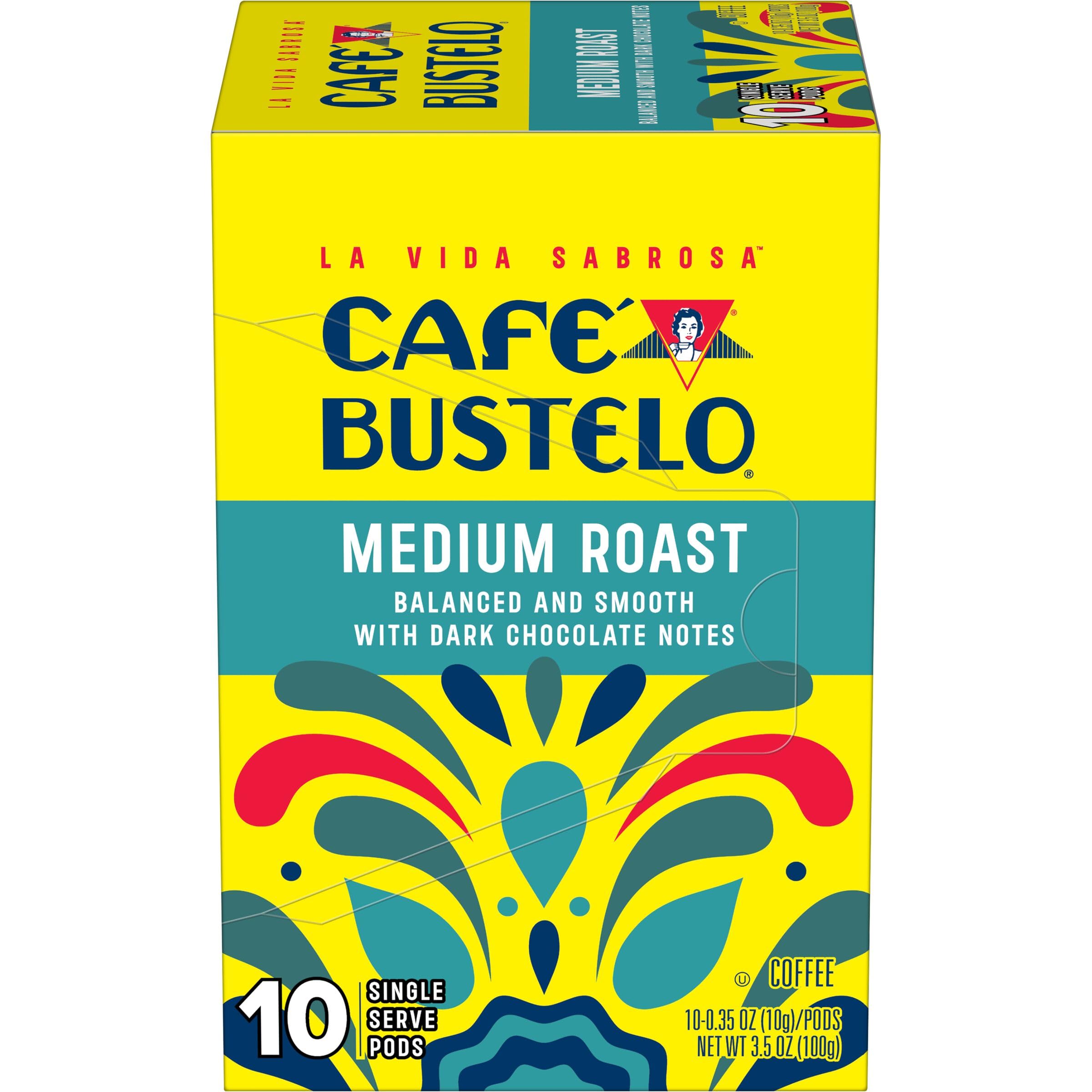 Café Bustelo disposición de 10 cápsulas mostrando la cantidad del paquete