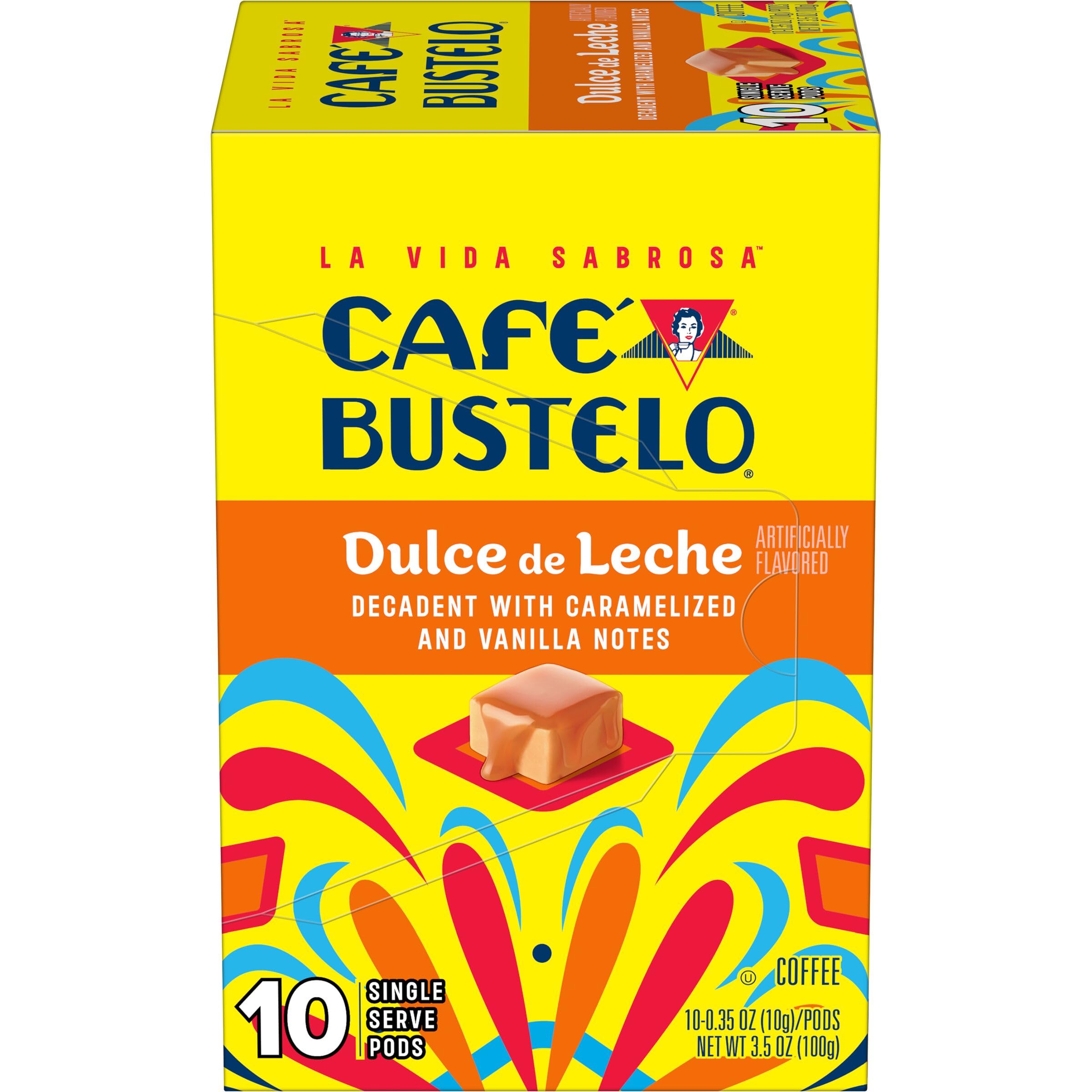 Café Bustelo cápsula junto a regla para mostrar tamaño y proporción exacta