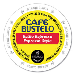 Cafe Bustelo caja frontal 96 cápsulas K-Cup mostrando empaque y volumen
