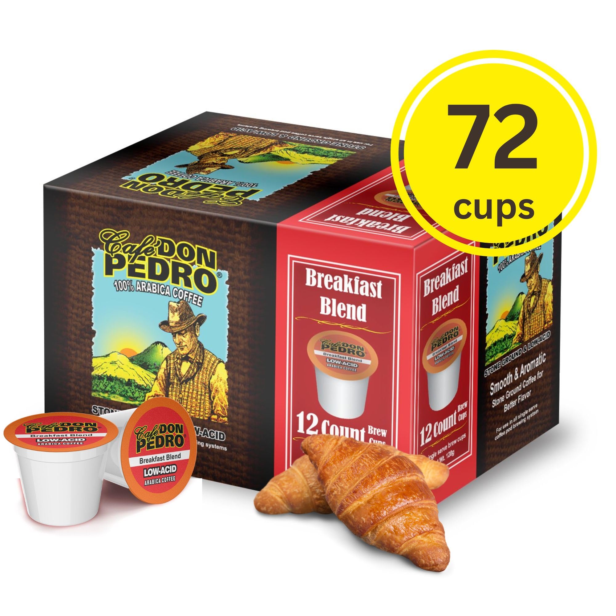 Cafe Don Pedro cápsula K-Cup en primer plano que destaca compatibilidad Keurig