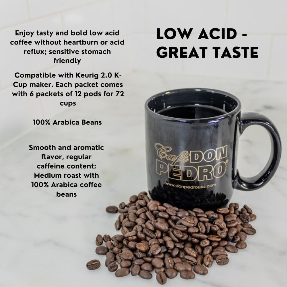 Cafe Don Pedro taza preparada con crema, resaltando sabor suave y equilibrado