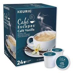 Café Escapes detalle de espuma crema y color, sabor vainilla notable