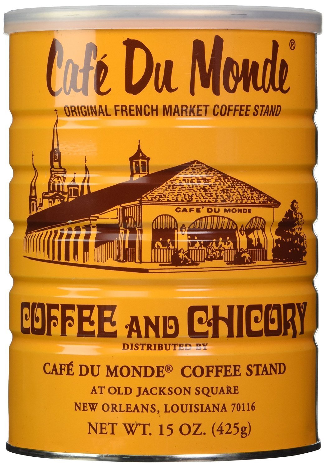 Cafe Du Monde taza de café au lait preparado que ilustra equilibrio con leche