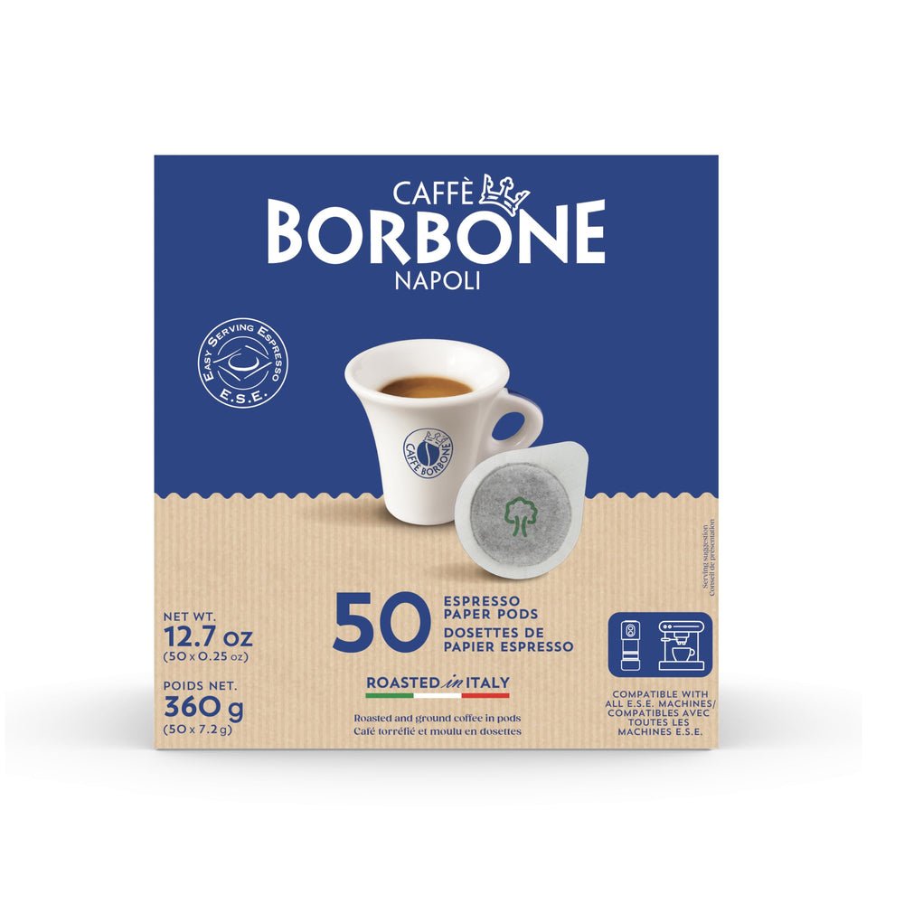 Caffè Borbone caja abierta mostrando las 50 unidades y beneficio suministro continuo
