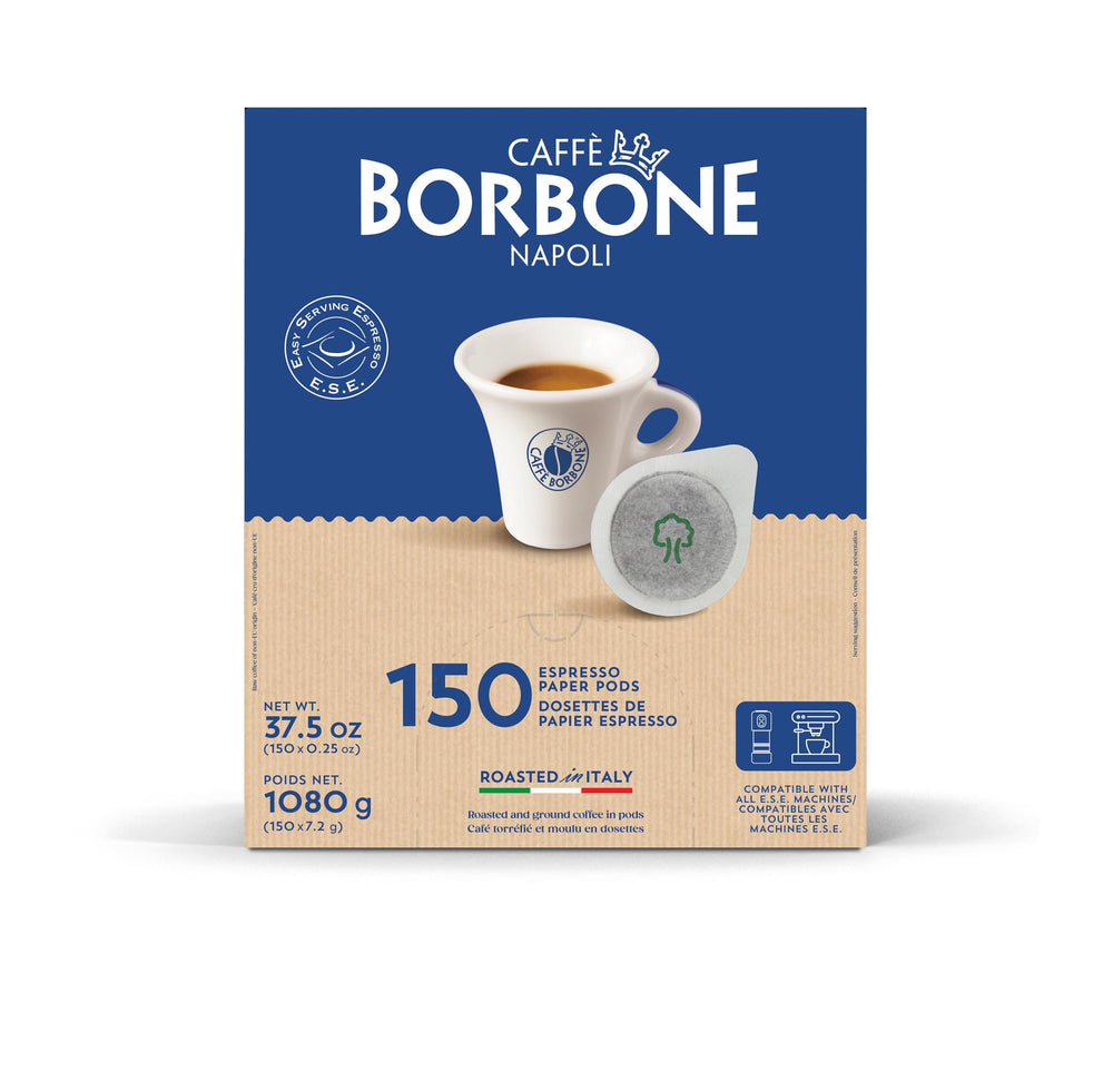 Caffè Borbone comparación de tamaño con moneda para escala clara