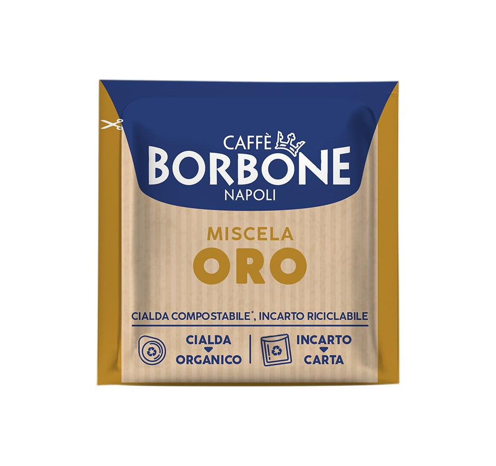 Caffè Borbone primer plano del pod ESE 44 mm, ajuste perfecto y extracción uniforme