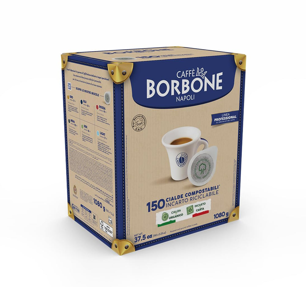 Caffè Borbone cápsula colocada en máquina ESE, preparación rápida y limpia