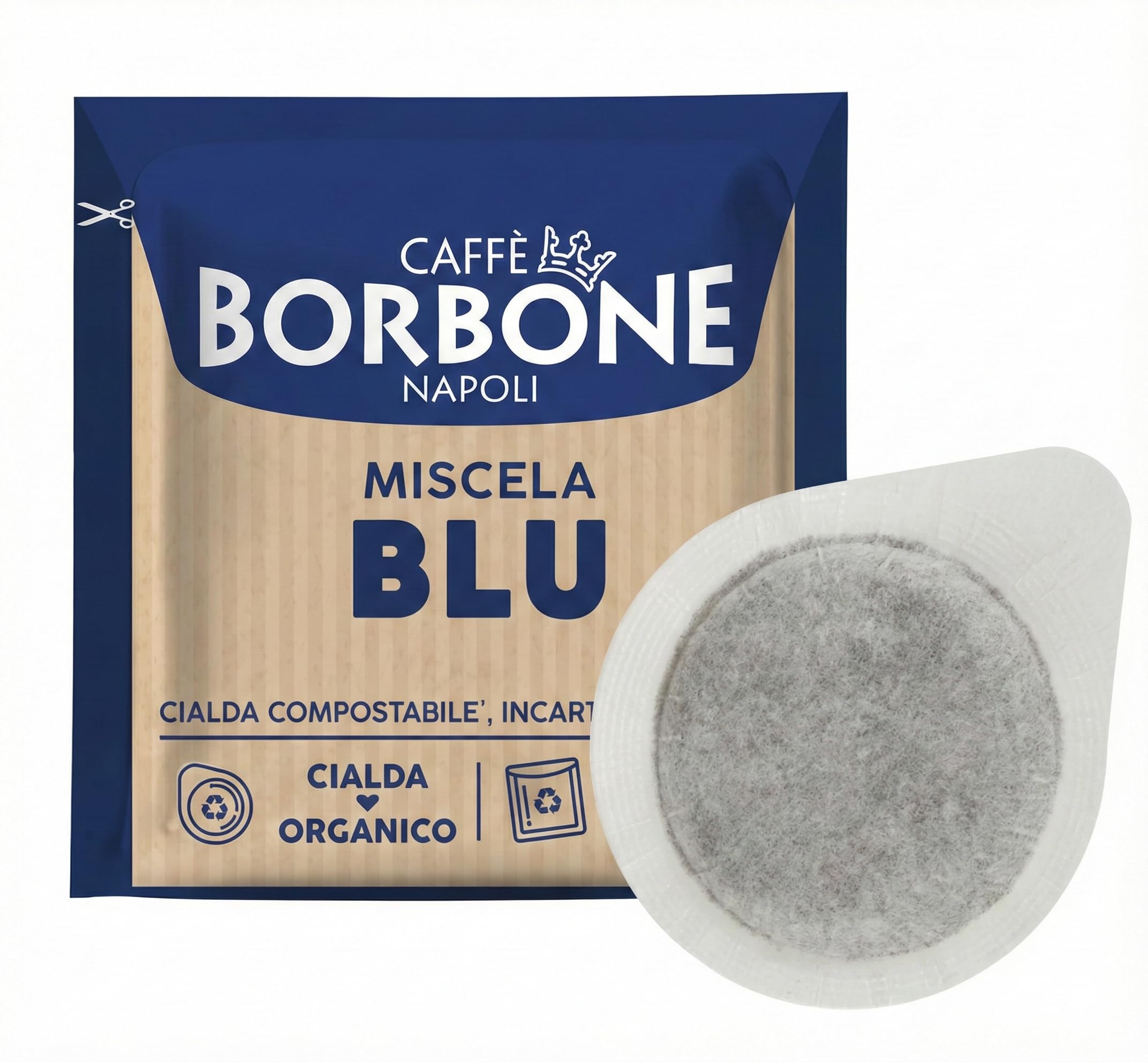 Caffè Borbone frontal de la caja con 150 cápsulas, visual clara y ventaja de cantidad